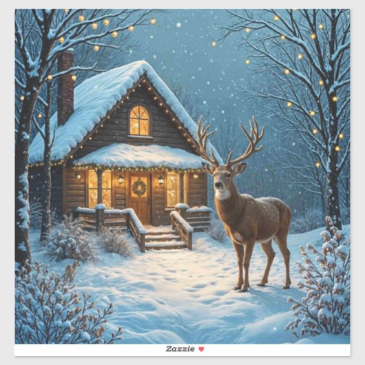 Sticker La visite de Noël enneigée de Big Buck (Feuille)