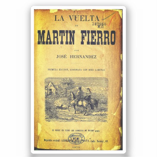 Sticker La Vuelta de Martín Fierro (Couverture, 1879, prem (Recto)