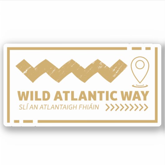 Sticker La Wild Atlantic Way, le voyage côtier d'Irlande (Devant)