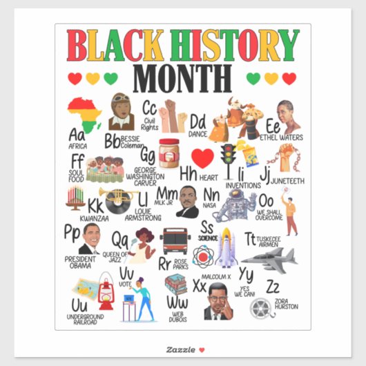 Sticker L'ABC de l'histoire des Noirs (Feuille)
