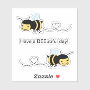 Sticker L'abeille heureuse ont un beau) jour de BEEutiful