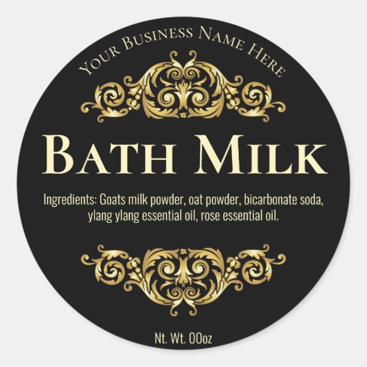 Sticker label voor handgemaakte badmelk soak (Voorkant)