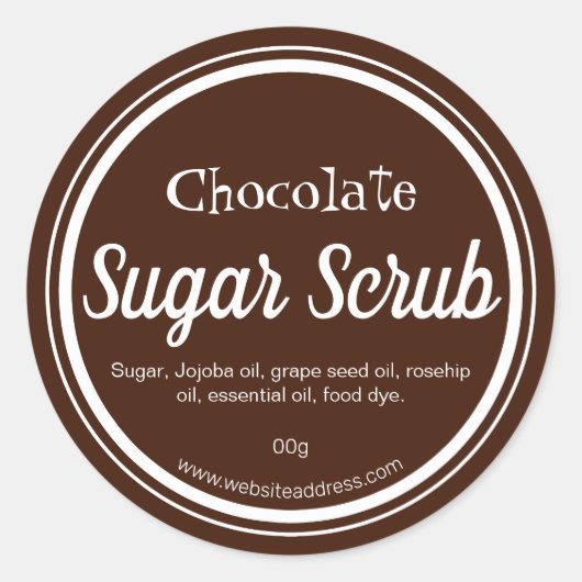 Sticker label voor handgemaakte chocoladesuiker sc (Voorkant)