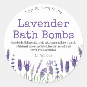 Sticker label voor handgemaakte lavendel badbom