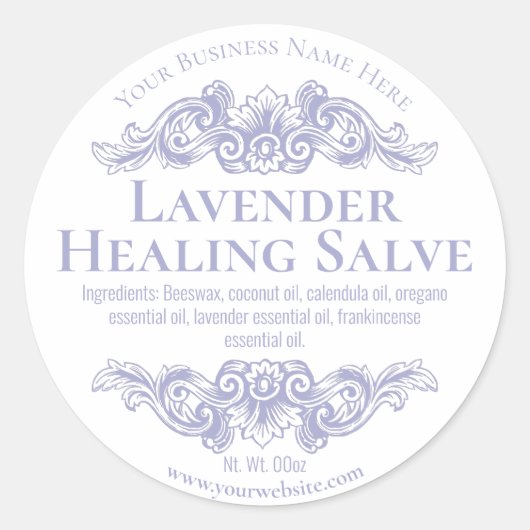 Sticker label voor handgemaakte lavendel healing s (Voorkant)