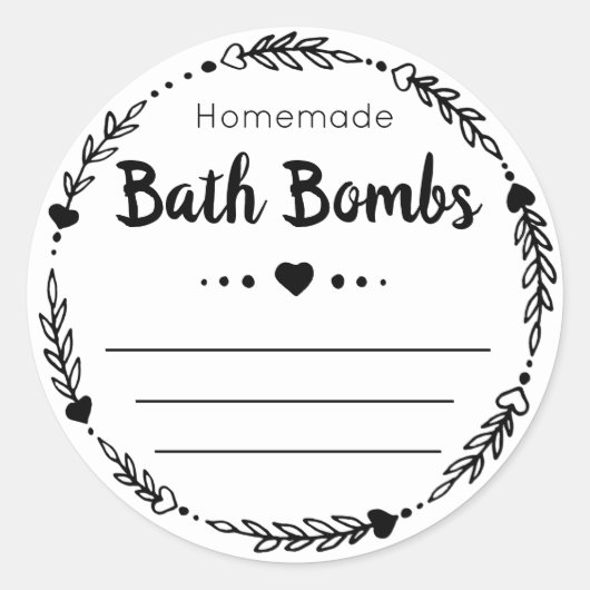 sticker label voor homemade bath bomb (Voorkant)