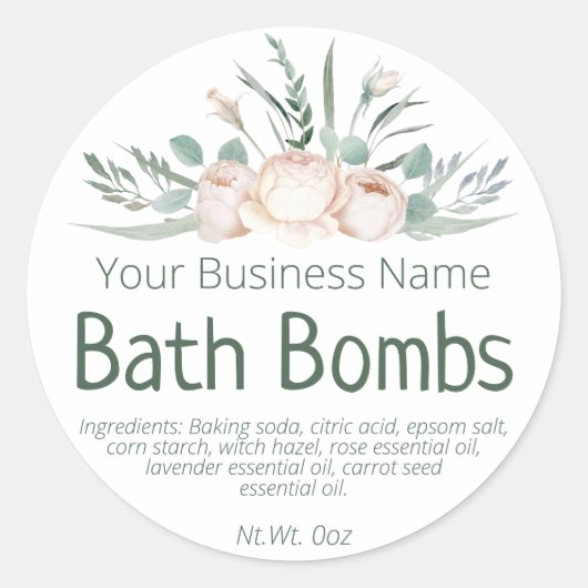 sticker label voor homemade bath bomb (Voorkant)