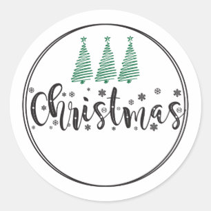 Sticker/label voor vrolijk kerstfeest ronde sticker