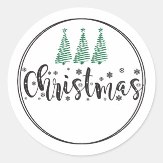 Sticker/label voor vrolijk kerstfeest ronde sticker