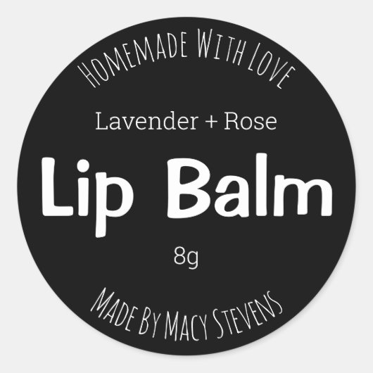 Sticker label voor zelfgemaakte lippenbalsem (Voorkant)