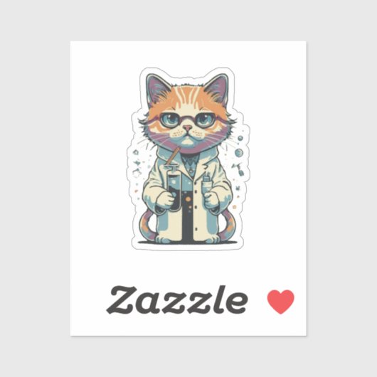 Sticker Laboratoire de chat ciblé (Feuille)