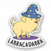 Sticker Labra-cadabra Funny Labrador Chien Pun (Devant)