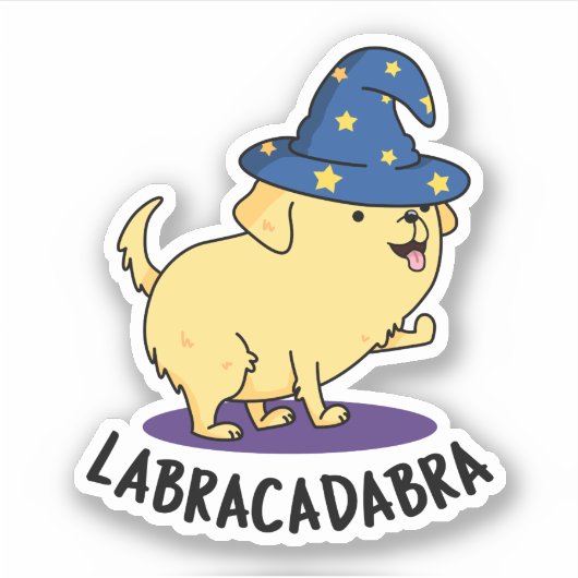 Sticker Labra-cadabra Funny Labrador Chien Pun (Devant)