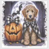 Sticker Labradoodle chien Carré d'Halloween (Feuille)