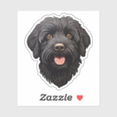 Sticker Labradoodle Chien noir (Feuille)