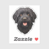 Sticker Labradoodle Chien noir (Feuille)