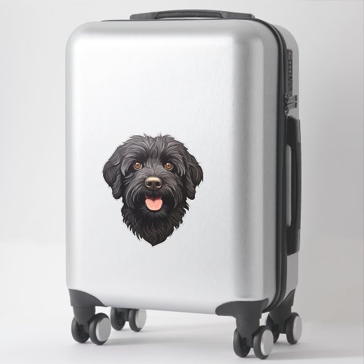 Sticker Labradoodle Chien noir (Sur valise)