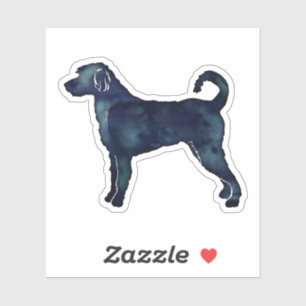 Sticker Labradoodle Chien race Silhouette Aquarelle noire