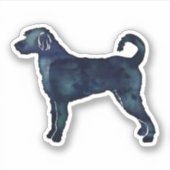 Sticker Labradoodle Chien race Silhouette Aquarelle noire (Devant)