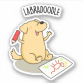 Sticker Labradoodle Funny Labrador Chien Pun (Devant)