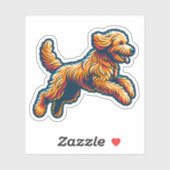 Sticker Labradoodle Vinyl Dog (Feuille)