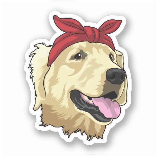 Sticker Labrador avec Bandana (Devant)