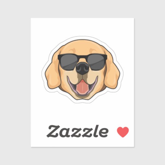 Sticker Labrador avec lunettes de soleil (Feuille)