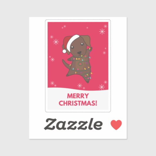 Sticker Labrador Noël Neige Hiver Animaux Chiens Sticke (Feuille)