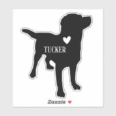 Sticker Labrador  Race Silhouette Nom Personnalisé (Feuille)