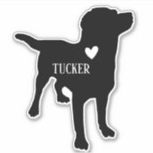 Sticker Labrador  Race Silhouette Nom Personnalisé (Devant)