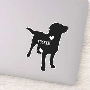 Sticker Labrador  Race Silhouette Nom Personnalisé