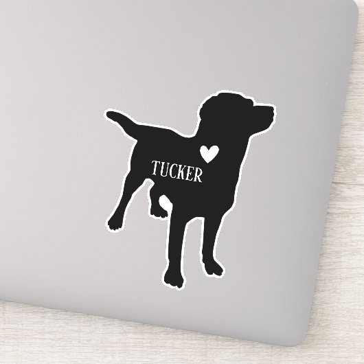 Sticker Labrador  Race Silhouette Nom Personnalisé (Détail)