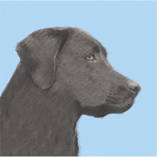 Sticker Labrador Retriever Black Peinture Original Chien A (Devant)