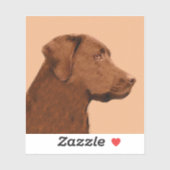 Sticker Labrador Retriever (Chocolat) Peinture - Chien Art (Feuille)