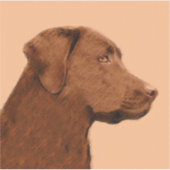 Sticker Labrador Retriever (Chocolat) Peinture - Chien Art (Devant)