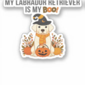 Sticker Labrador Retriever Halloween Chien drôle Éffrayant (Devant)