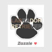 Sticker Labrador Retriever Nom Patte (Feuille)