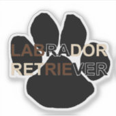 Sticker Labrador Retriever Nom Patte (Devant)
