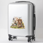 Sticker Labrador Retrivers avec faisan, Art (Sur valise)