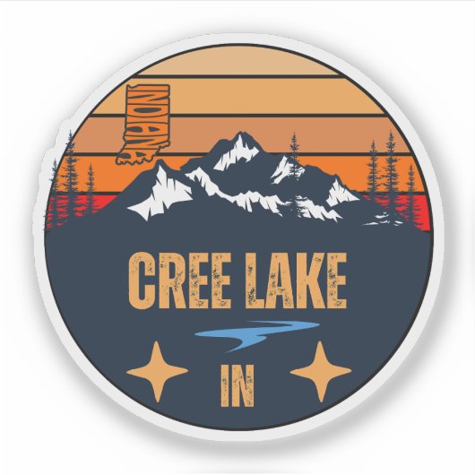 Sticker Lac Cree, Indiana (Devant)