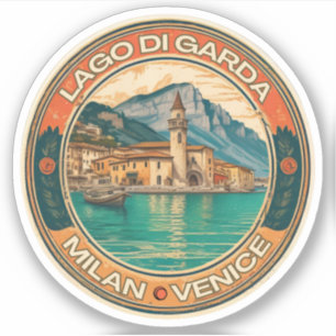 Sticker lac de garde - lago di garda voyage en famille ita