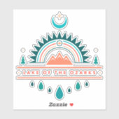 Sticker lac des ozarks boho (Feuille)