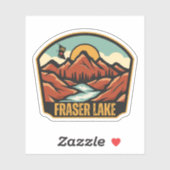 Sticker Lac Fraser, Colombie-Britannique (Feuille)