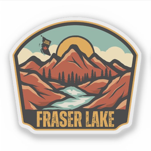 Sticker Lac Fraser, Colombie-Britannique (Devant)