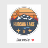Sticker Lac Hudson, Indiana (Feuille)