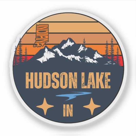 Sticker Lac Hudson, Indiana (Devant)
