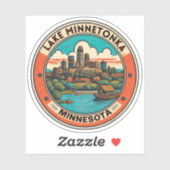 Sticker Lac Minnetonka, Minnesota pêche et navigation (Feuille)