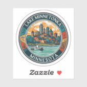 Sticker Lac Minnetonka, Minnesota pêche et navigation (Feuille)