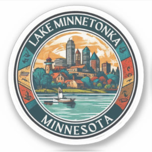 Sticker Lac Minnetonka, Minnesota pêche et navigation 