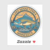 Sticker Lac Minnetonka, Minnesota pêche et navigation (Feuille)
